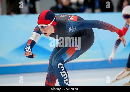 Ellia Smeding of Britain competes in the women's speedskating 1,500 ...