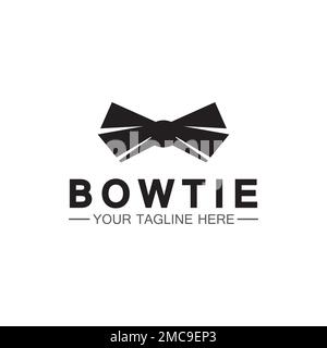 vintage silhouette bow tie logo vector illustration design. butterfly tie logo and symbol Stock Vector