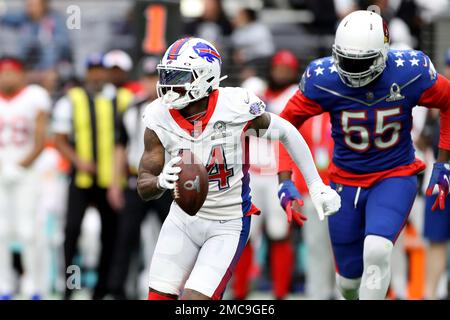 February 6, 2022: Dallas Cowboys cornerback Trevon Diggs (7) defends his  brother Buffalo Bills wide receiver Stefon Diggs (14) during the NFL Pro  Bowl game at Allegiant Stadium in Las Vegas, Nevada.