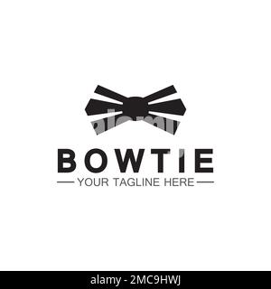 vintage silhouette bow tie logo vector illustration design. butterfly tie logo and symbol Stock Vector