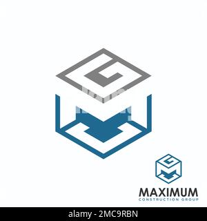 Letter or word CMG or MGC sans serif font in 3D hexagon image graphic icon logo design abstract concept vector stock symbol related to initial. Stock Vector
