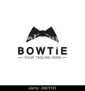 vintage silhouette bow tie logo vector illustration design. butterfly tie logo and symbol Stock Vector