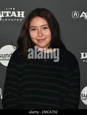 Park City, USA. 21st Jan, 2023. Emma Tremblay attends the 2023 Sundance Film Festival 'Aliens Abducted My Parents and Now I Feel Kinda Left Out' Premiere at REDSTONE CINEMA on January 21, 2023 in Park City, Utah. Photo: Casey Flanigan/imageSPACE/Sipa USA Credit: Sipa USA/Alamy Live News Stock Photo