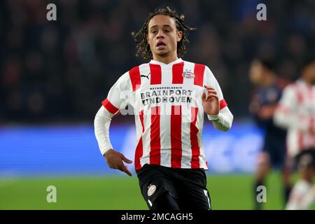 EINDHOVEN, NETHERLANDS - JANUARY 21: Xavi Simons of PSV during the Dutch Eredivisie match between PSV and Vitesse at the Philips Stadion on January 21, 2023 in Eindhoven, Netherlands (Photo by Peter Lous/Orange Pictures) Stock Photo