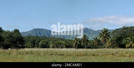 Mountain ridge Waialeale on the tropical island of Kauai Stock Photo