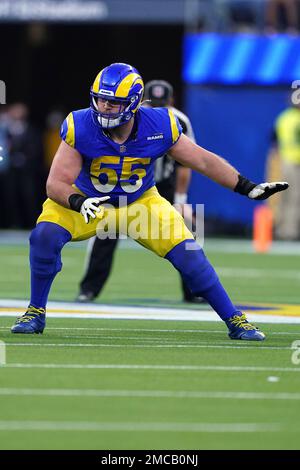 Los Angeles Rams center Brian Allen (55) against the San Francisco 49ers in  an NFL football game, Sunday, Oct. 30, 2022, in Inglewood, Calif. The 49ers  won 31-14. (AP Photo/Jeff Lewis Stock Photo - Alamy