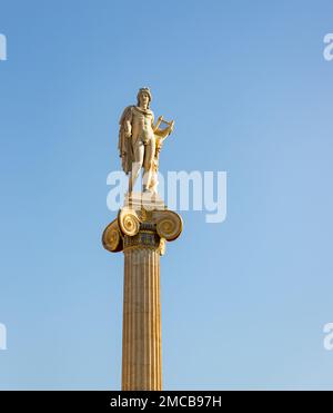 A picture of the Academy of Athens., with the Apollo Column on the ...
