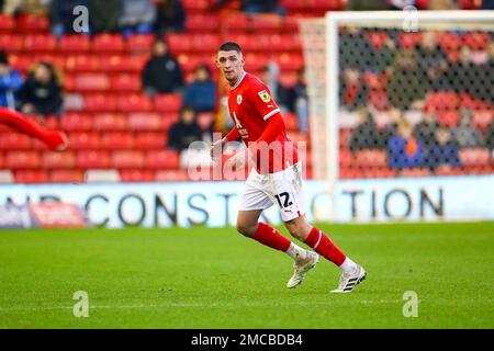 Oakwell Stadium, Barnsley, England - 21st January 2023 Bobby Thomas (12) of Barnsley - during the game Barnsley v Accrington Stanley, Sky Bet League One,  2022/23, Oakwell Stadium, Barnsley, England - 21st January 2023 Credit: Arthur Haigh/WhiteRosePhotos/Alamy Live News Stock Photo