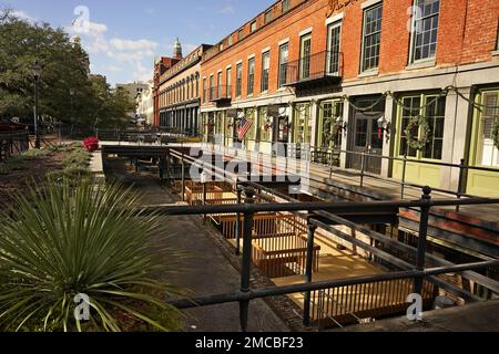 Factors Walk and Factors Row,  Savannah, Georgia Stock Photo