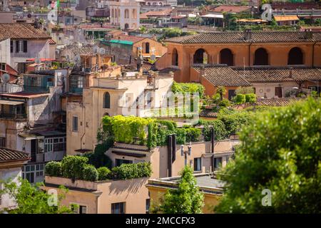 Roma May 15,2018 .View of the city of Rome from above, from the terrace of the Pincio hill. Italy. Stock Photo