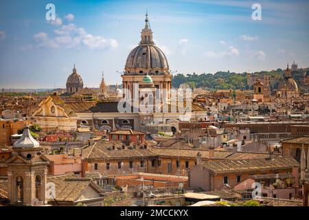 Roma May 15,2018 .View of the city of Rome from above, from the terrace of the Pincio hill. Italy. Stock Photo