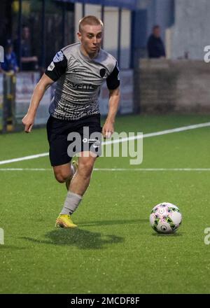 Stangmore Park, Dungannon, County Tyrone, Northern Ireland, UK. 02 Sep 2022. Danske Bank Premiership – Dungannon Swifts 0 Coleraine 5. Coleraine player Conor McKendry (7) in action during the Danske Bank Irish League game. Stock Photo