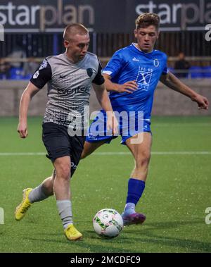 Stangmore Park, Dungannon, County Tyrone, Northern Ireland, UK. 02 Sep 2022. Danske Bank Premiership – Dungannon Swifts 0 Coleraine 5. Coleraine player Conor McKendry (7) in action during the Danske Bank Irish League game. Stock Photo