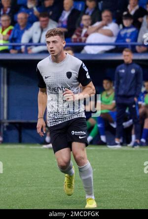 Stangmore Park, Dungannon, County Tyrone, Northern Ireland, UK. 02 Sep 2022. Danske Bank Premiership – Dungannon Swifts 0 Coleraine 5. Coleraine player Matthew Shevlin (26) in action during the Danske Bank Irish League game. Stock Photo