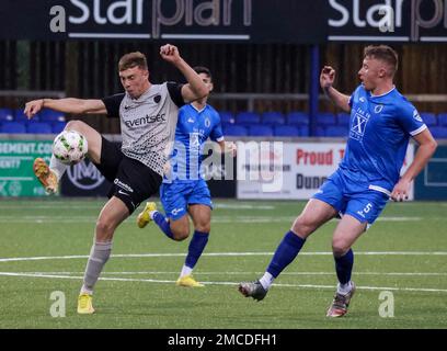 Stangmore Park, Dungannon, County Tyrone, Northern Ireland, UK. 02 Sep 2022. Danske Bank Premiership – Dungannon Swifts 0 Coleraine 5. Coleraine player Matthew Shevlin (26) in action during the Danske Bank Irish League game. Stock Photo