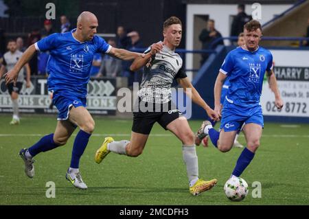 Stangmore Park, Dungannon, County Tyrone, Northern Ireland, UK. 02 Sep 2022. Danske Bank Premiership – Dungannon Swifts 0 Coleraine 5. Coleraine player Matthew Shevlin (26) in action during the Danske Bank Irish League game. Stock Photo