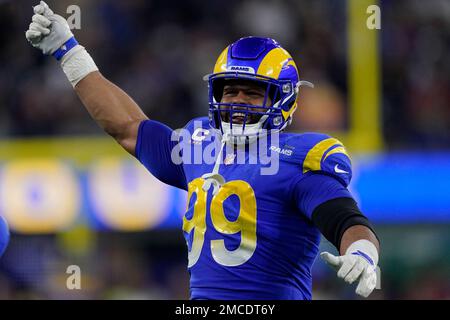 Los Angeles Rams defensive end Aaron Donald (99) during a NFL game against  the Tennessee Titans, Sunday, Nov. 7, 2021, in Inglewood, the Titans defeat  Stock Photo - Alamy