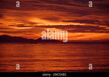 Beautiful sunset over the Raja Ampat Islands,Indonesia Stock Photo