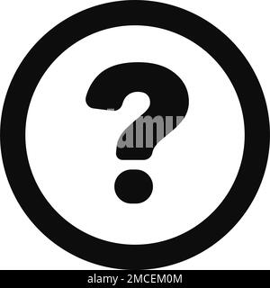 Round question mark icon. Mystery or query. Help. Editable vector. Stock Vector