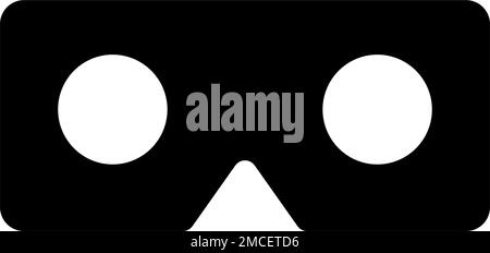 Cardboard VR head mount silhouette icon. Editable vector. Stock Vector