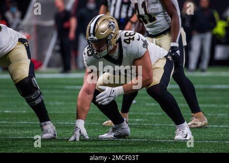 New Orleans Saints fullback Adam Prentice (46) warms up before an