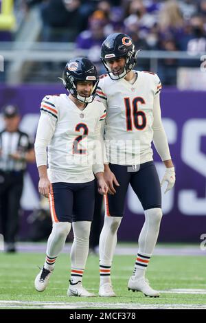 Chicago Bears place kicker Cairo Santos (2) celebrates with punter