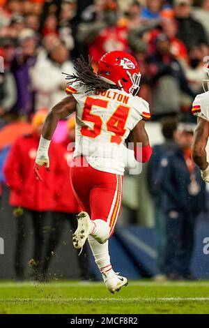 Kansas City Chiefs running back Jamaal Charles (25) recovers a Kansas City  Chiefs fumble during the first half of the NFL football game between the  Kansas City Chiefs and the Denver Broncos