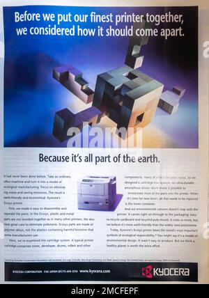 Kyocera Ecosys printer advert in a magazine 1999 Stock Photo