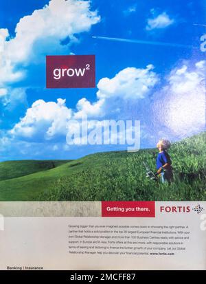 Fortis banking insurance advert in a magazine 2016 Stock Photo
