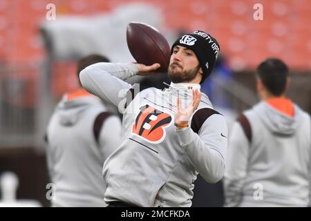 Brandon Allen of the Cincinnati Bengals warms up before the game