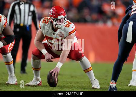 KANSAS CITY, MO - DECEMBER 12: Kansas City Chiefs center Creed Humphrey  (52) after an NFL game between the Las Vegas Raiders and Kansas City Chiefs  on Dec 12, 2021 at GEHA