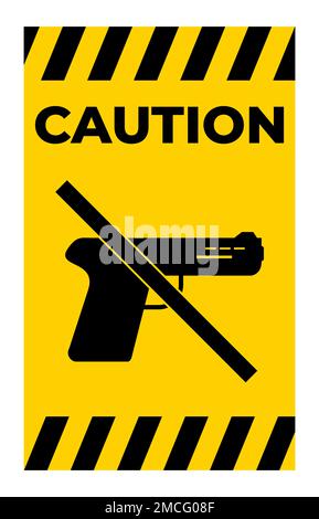 Prohibition sign guns, No guns sign On White Background Stock Vector