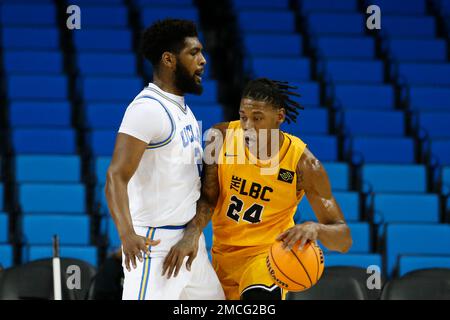 Long Beach State 49ers forward Joe Hampton (24) looks on during an