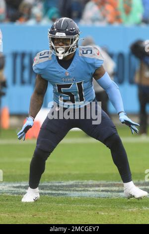 Tennessee Titans outside linebacker Bud Dupree (48) plays against the Miami  Dolphins during an NFL football game, Sunday, Jan. 2, 2022, in Nashville,  Tenn. (AP Photo/John Amis Stock Photo - Alamy