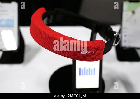 https://l450v.alamy.com/450v/2mcghjm/the-invoxia-smart-dog-collar-is-shown-on-display-at-the-invoxia-booth-during-ces-unveiled-ahead-of-the-ces-tech-show-monday-jan-3-2022-in-las-vegas-the-collar-monitors-dogs-breathing-sleeping-and-exercise-among-other-features-ap-photojoe-buglewicz-2mcghjm.jpg