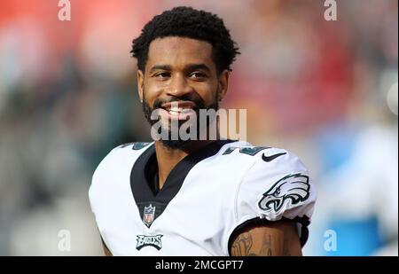 Philadelphia, Pennsylvania, USA. 21st Nov, 2021. Philadelphia Eagles  cornerback Darius Slay (2) looks on as he heads into the locker room during  the NFL game between the New Orleans Saints and the