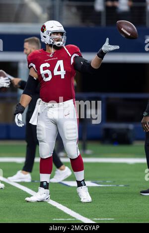 Arizona Cardinals center Sean Harlow (64) with his helmet off after playing  the Seattle Seahawks during an NFL Professional Football Game Sunday, Jan.  9, 2022, in Phoenix. (AP Photo/John McCoy Stock Photo - Alamy