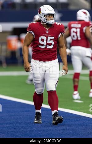 Arizona Cardinals defensive tackle Leki Fotu (95) warms up before an NFL  football game against the Dallas Cowboys, Sunday, Jan. 2, 2022, in  Arlington, Texas. Arizona won 25-22. (AP Photo/Brandon Wade Stock Photo -  Alamy