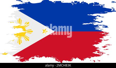 Philippines flag grunge brush color image, vector Stock Vector