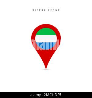 Sierra Leone map pointer pin icon location flag marker Stock Photo - Alamy