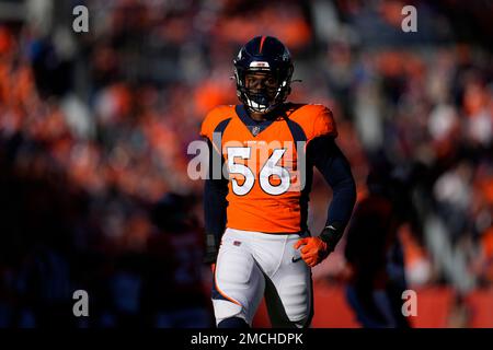 Denver Broncos inside linebacker Baron Browning (56) against the Detroit  Lions in the first half of an NFL football game Sunday, Dec 12, 2021, in  Denver. (AP Photo/Bart Young Stock Photo - Alamy