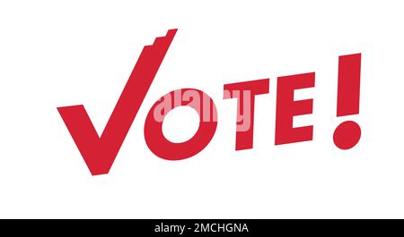 Vote slogan. American elections. Flat illustration isolated on white background. Stock Photo