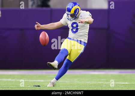 Los Angeles Rams place kicker Matt Gay (8) warms up before an NFL football  game against the Los Angeles Chargers Saturday, Aug. 14, 2021, in  Inglewood, Calif. (AP Photo/Kyusung Gong Stock Photo - Alamy