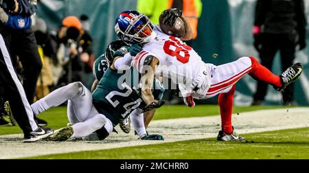 Philadelphia Eagles' James Bradberry reacts during an NFL divisional round  playoff football game, Saturday, Jan. 21, 2023, in Philadelphia. (AP  Photo/Matt Slocum Stock Photo - Alamy