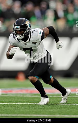 November 14, 2021: Jacksonville Jaguars wide receiver Tavon Austin (7) and  Indianapolis Colts running back Nyheim Hines (21) hug during pregame of NFL  football game action between the Jacksonville Jaguars and the