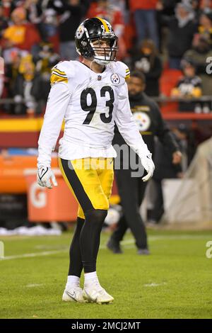 Pittsburgh Steelers inside linebacker Joe Schobert (93) during the second  half of an NFL football game against the Minnesota Vikings, Thursday, Dec.  9, 2021 in Minneapolis. Minnesota won 36-28. (AP Photo/Stacy Bengs