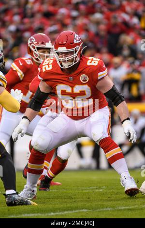 Kansas City Chiefs guard Joe Thuney (62) waits on the field during the  second half of an NFL football game against the Washington Football Team,  Sunday, Oct. 17, 2021, in Landover, Md. (