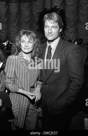 Karen Austin and Perry King at the ABC affiliates party at the Century Plaza Hotel on May 12, 1982 in Los Angeles, California. Credit: Ralph Dominguez/MediaPunch Stock Photo