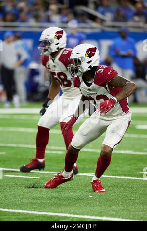 Arizona Cardinals cornerback Antonio Hamilton (33) intercepts the ball  against the New Orleans Saints during the second half of an NFL football  game, Thursday, Oct. 20, 2022, in Glendale, Ariz. (AP Photo/Rick