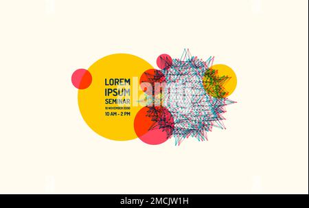 Sphere with connected lines and dots. Global digital connections. Abstract 3d grid design. Technology style. Vector composition for cover, poster, fly Stock Vector